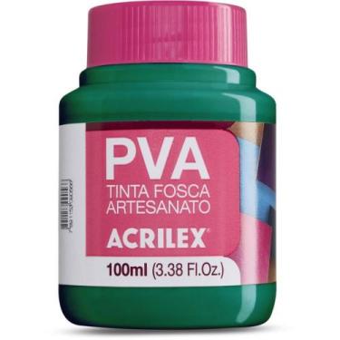 Imagem de Tinta PVA 100ML Verde Bandeira para Artesanato - Pacote com 6 Unidades
