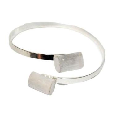 Imagem de Bracelete de Selenita Ajustável Prateado - Atacado - 05 Unidades