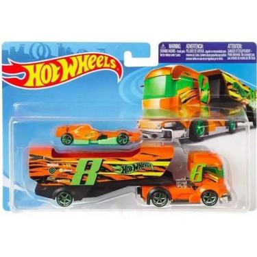 Imagem de Hot Wheels Caminhao Transportador Mattel BDW51 BIG RIG Heat Laranja