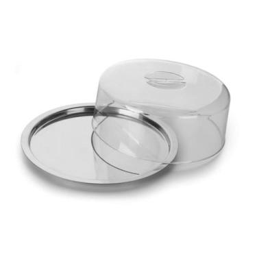 Imagem de Prato Para Bolo Boleira Inox com Tampa Neo Forma