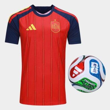 Imagem de Kit Camisa Seleção Espanha Home 2026 + Bola Trionda Training Adidas, V