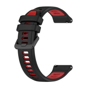 Imagem de Pulseira 22mm Compatível com Polar Grit X Pro Titan Cor:Preta com Verm
