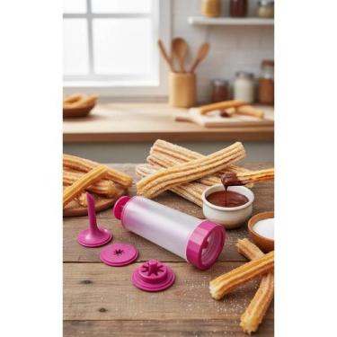 Imagem de 2x Máquina Churros Caseiro Fácil Recheio 2 Formas + Bico - Congratulat