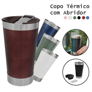 Imagem de Copo Térmico Inox De Drink's Chopp + Abridor Geladas Quentes 17Horas -