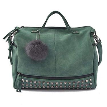 Imagem de Pahajim Bolsa Senhorita Moda rebite topo punk lazer balançar vagando carteira (Verde)