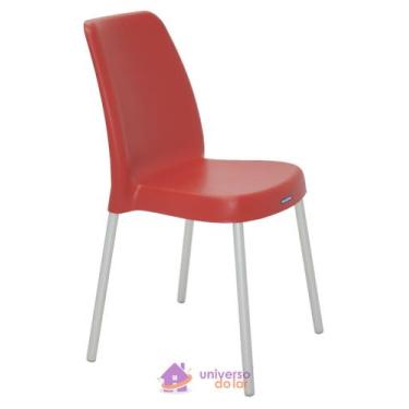 Imagem de Cadeira Tramontina Vanda Vermelha Sem Braços Em Polipropileno Com Pern