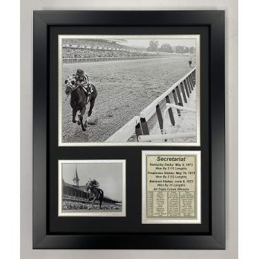 Imagem de Secretariat 1973 Tripla Coroa Vencedor Colecionável | Colagem de Foto emoldurada Decoração de Arte de Parede - 30,5 x 38,1 cm | Legends Never Die