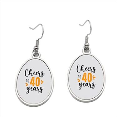Imagem de Brinco Cheers to 40 Years – Brincos com pingente para meninas – Presente de festa de aniversário dos namorados
