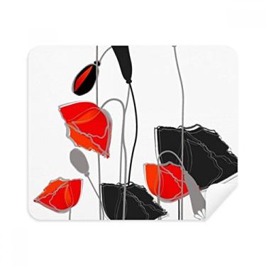Imagem de Red Flowers Art Line Pintura milho Pano de limpeza de tela, 2 peças, tecido de camurça
