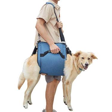 Imagem de COODEO Dog Carry Sling, Mochila de Emergência para Apoio às Pernas do Animal de Estimação e Arnês de Elevação de Reabilitação do Cão, Transportador de Cães com Artrite （Azul,XXL)