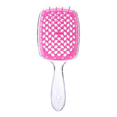 Imagem de FURUIWUFENG Cuidados com o cabelo, pente de cabelo escova de cabelo pente de grade oca dentes largos almofada de ar pente ferramenta de estilo de cabelo grande massagem do couro cabeludo pente de cabelo oco para cabelo, barba, homens, mulheres (cor: vermelho2)