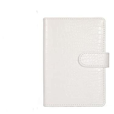 Imagem de A6 PU Couro 6 Argolas Padrão Crocodilo Capa Para Notebook DIY Preenchível Agenda Planner, Capa Branca, 2 Pçs