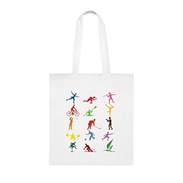 Imagem de Bolsa de ícones esportivos, presente de ícones esportivos, bolsa de ombro de ícones esportivos, bolsas reutilizáveis de ícones esportivos, ideia de presente de cesta de Natal de aniversário,