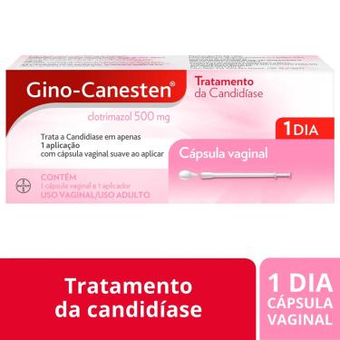 Imagem de Gino Canesten Cápsula Vaginal 500mg - 1 Unidade + 1 Aplicador Bayer 1 Cápsula Vaginal