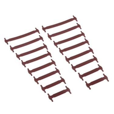 Imagem de Newmind 16 cadarços elásticos de silicone sem cadarços unissex, Café,