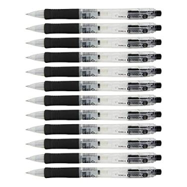 Imagem de Dong-A canetas de gel de tinta retrátil ponta fina de 0,5 mm secagem rápida borracha ultra macia aderência escrita suave - preta, 12 unidades