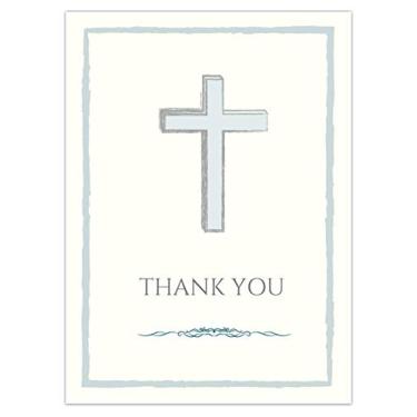 Imagem de 20 cartões de agradecimento cristão com envelopes e reconhecimento católico religioso Notas de agradecimento