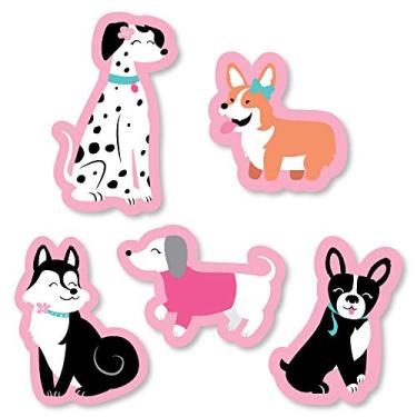 Imagem de Big Dot of Happiness Pawty Like a Puppy Girl – Cortes para chá de bebê ou festa de aniversário em formato de "Faça você mesmo" – 24 unidades