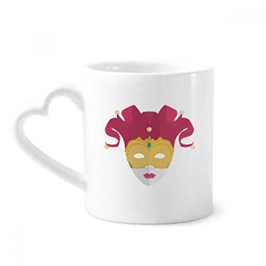 Imagem de Caneca de cerâmica com cabeça fofa Happy Carnival of Venice caneca de café copo de coração de vidro