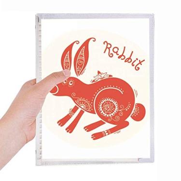 Imagem de Caderno de papel diário diário diário de folhas soltas recarregável, ano de coelhos, animal da China zodíaco vermelho