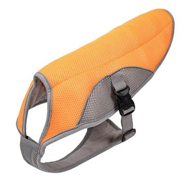Imagem de Arnês de colete refrescante para cães, respirável leve para roupas de cachorro de verão, colete de gelo de malha para caminhar, correr de alta visibilidade, laranja, XGG