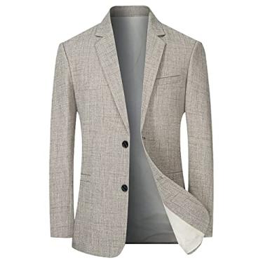 Imagem de Blazer masculino de casamento, blazer slim fit sólido terno de negócios jaqueta outwear jantar smoking 2 botões colarinho