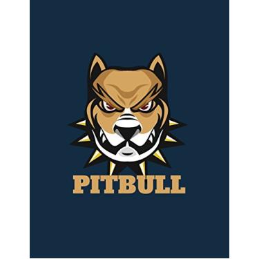 Imagem de Pitbull: Pitbull on dark blue cover and Dot Graph Line Sketch pages, Extra large (8.5 x 11) inches, 110 pages, White paper, Sketch, Draw and Paint: 3