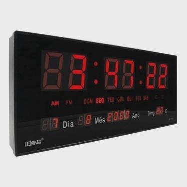 Imagem de Relógio De Parede Led Digital 36cm Com Alarme Calendario