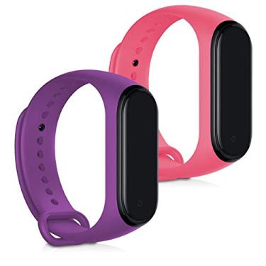 Imagem de Kit 2 pulseiras Nandos_Store compatíveis com MI Band 4 (Roxo+Rosa)