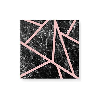 Imagem de Arte Maníacos Quadro Decorativo em Tela Canvas Marmore Faixas Rosas - 50x50cm