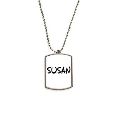 Imagem de DIYthinker Colar com pingente de corrente de aço inoxidável Susan com escrita especial e nome inglês