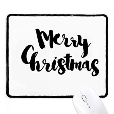 Imagem de Mousepad estilo frase Merry Christmas mouse pad preto costurado borda tapete antiderrapante jogo