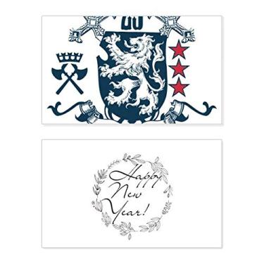 Imagem de Espada Medieval Cavaleiros da Europa Emblema de Ano Novo Festival de Felicitações Cartão Bless Mensagem Presente