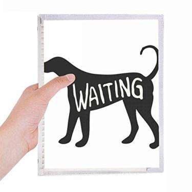 Imagem de Caderno de cachorro preto com desenho natural de folhas soltas diário recarregável de papelaria