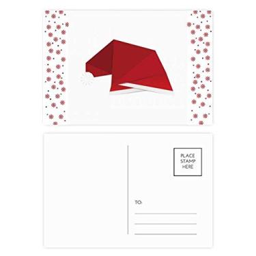 Imagem de Chapéu de Natal abstrato vermelho origami Natal flor celebração cartão postal Blessing Mailing Card