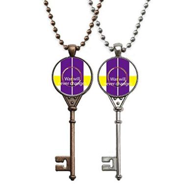 Imagem de OFFbb-USA War Will Never Changes Art Deco Presente Fashion Chaveiro Pingente Joias Decoração de Casal