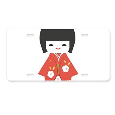 Imagem de DIYthinker Placa de licença tradicional japonesa de brinquedo para meninas, placa de carro de aço inoxidável