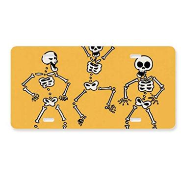 Imagem de DIYthinker Adorável acessório de aço inoxidável para decoração de carro de esqueletos de Halloween