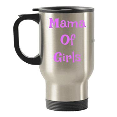 Imagem de Caneca de viagem Mamãe das meninas – Caneca de chá com isolamento térmico – Presente de cerâmica