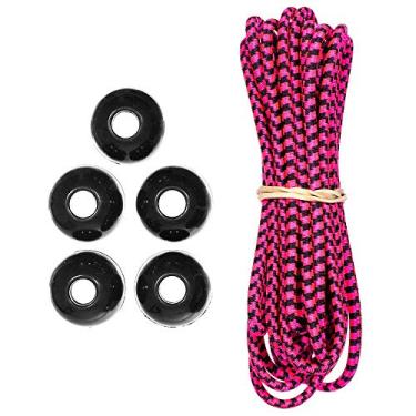 Imagem de West Coast Bolinha Paracord Bungee Kits – 3 m – Corda de choque 1/8 – Extremidades de plástico – Uso interno e externo (Rosa Noche)