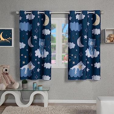 Imagem de Cortina Infantil 2,00x1,50 para Meninos e Meninas Urso Sonhador