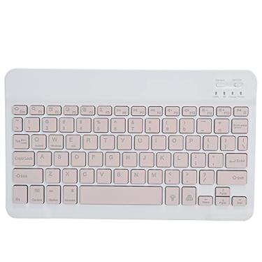 Imagem de Teclado Sem Fio RGB Retroiluminado Teclado Sem Fio para Jogos Teclado Sem Fio para Celular Laptop Notebook (Rosa)