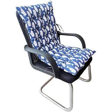 Imagem de Almofada Para Cadeira De Jardim Com Encosto Alto Fora Do Pátio Espreguiçadeira Almofada Grossa Acolchoada Cadeira De Vime Assentos De Balanço Almofada Encosto,Whale,40x90cm,bonny369