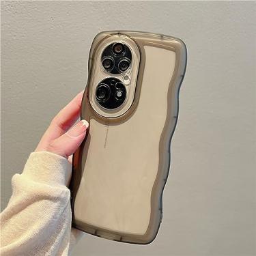 Imagem de Capa de telefone de silicone com moldura ondulada de cor doce para Huawei P50 P40 P30 Pro Mate 40 30 Honor 70 60 50 Nova 9 8 Capa macia transparente, preta, para P50 Pro