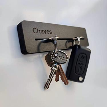 Imagem de Porta Chaves Clean - Minimalista - Em MDF Gravado a Laser - Preto