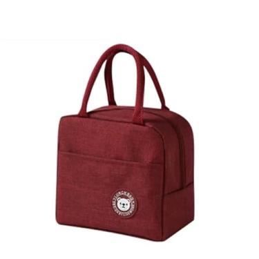 Imagem de Bolsa Sacola Térmica Lancheira Marmita Academia Trabalho - Quente e Frio (Cor Vinho)