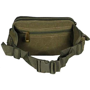 Imagem de Pochete Masculina Reforçada Em Lona Vários Bolsos (Verde Oliva)
