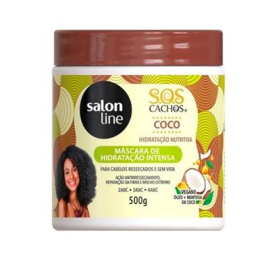 Imagem de Salon Line, Máscara Capilar, SOS Cachos, Coco, Hidratação Nutritiva, Vegano - Cabelos Ondulados, Cacheados e Crespos, 1 Kg