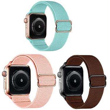 Imagem de Watch Band Nylon Alongamento Ajustável para Apple Watch Ultra 2 Strap 38mm 40mm 41mm 42mm 44mm 45mm 49mm Pulseira Elástica Macia para iWatch Series 9 8 7 6 5 4 3 2 SE 2-3 PCS