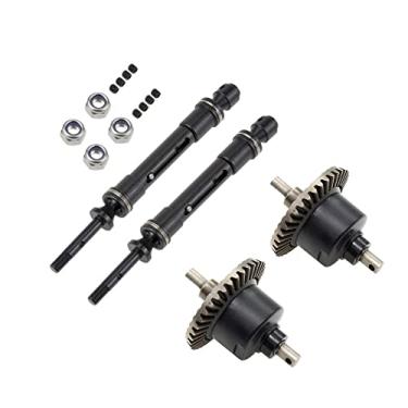 Imagem de ZEZEFUFU 1 par de eixo de transmissão de metal de aço durável + conjunto de diferencial de engrenagem peça de reparo para Traxxas Slash 4X4 VXL 1/10